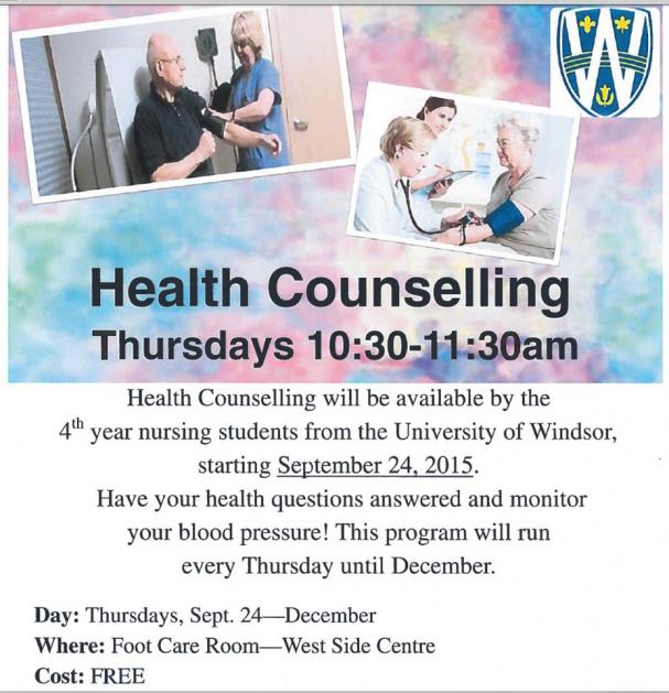HEALTH COUNSELLING  - Fall 2015